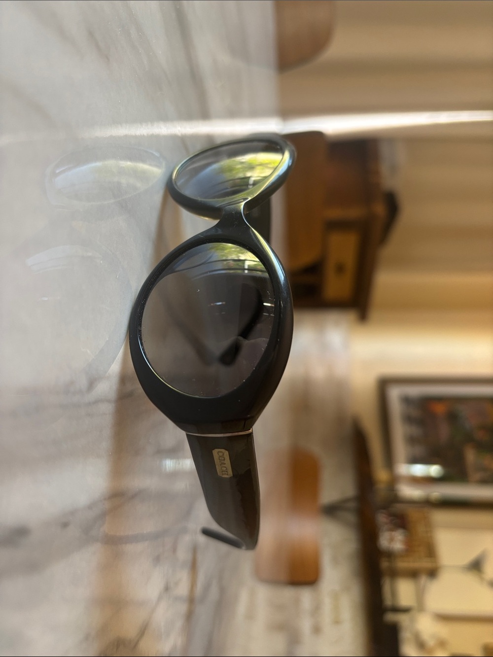 Coach Black Oval Sunglasses